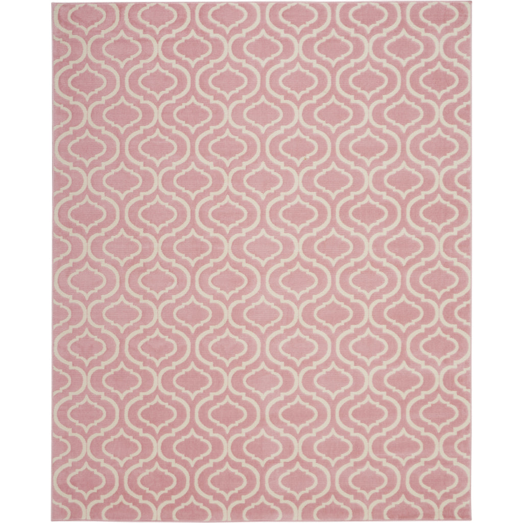 Nourison Home Jubilant JUB19 Pink Rectangle Indoor Area Rug - Refined Contemporary Rug with Lantern Trellis Pattern-
