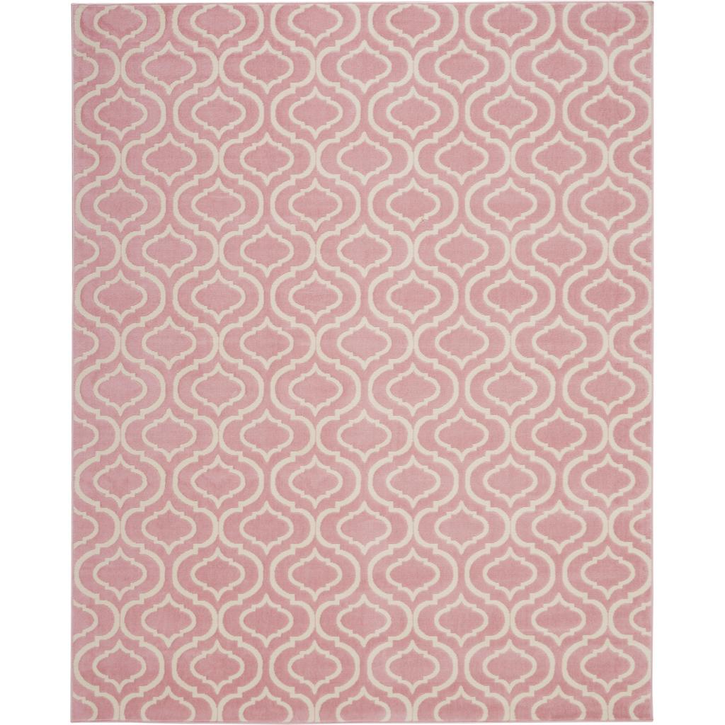 Nourison Home Jubilant JUB06 Pink Rectangle Indoor Area Rug - Elegant Medium Pile Farmhouse Style Rug with Floral Design-