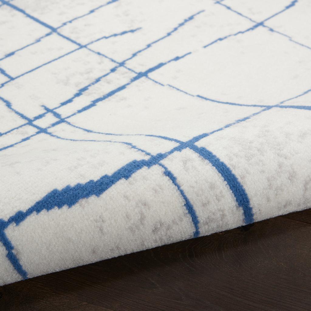 Nourison Home Whimsicle WHS09 Ivory Blue Indoor Rectangle Area Rug - Modern Power Loomed Machine Made Low Pile