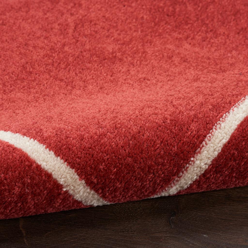 Nourison Home Nourison Essentials NRE02 Brick Ivory Indoor/Outdoor Round Area Rug - Contemporary Power Loomed Machine Made Low Pile