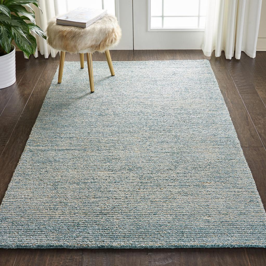 Nourison Home Weston WES01 Light Blue Indoor Rectangle Area Rug - Modern Tufted Handmade Medium Pile