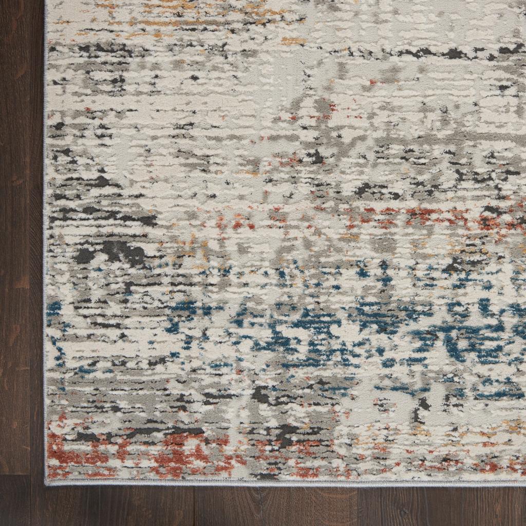 Nourison Home Rustic Textures RUS14 Light Grey Multicolor Light Grey Multi Indoor Runner - Modern Power Loomed Machine Made Medium Pile
