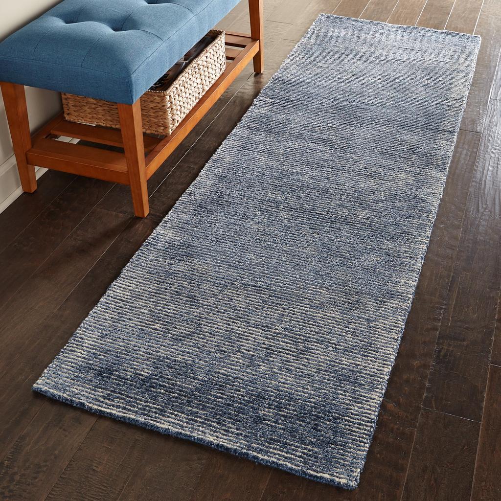 Nourison Home Weston WES01 Blue Indoor Runner - Modern Tufted Handmade Medium Pile