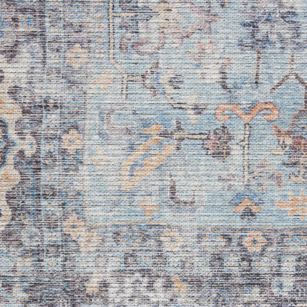 Nourison Home New Concept Washables SR104 Light Grey Blue Indoor Runner - Vintage Machine Woven Machine Made Low Pile