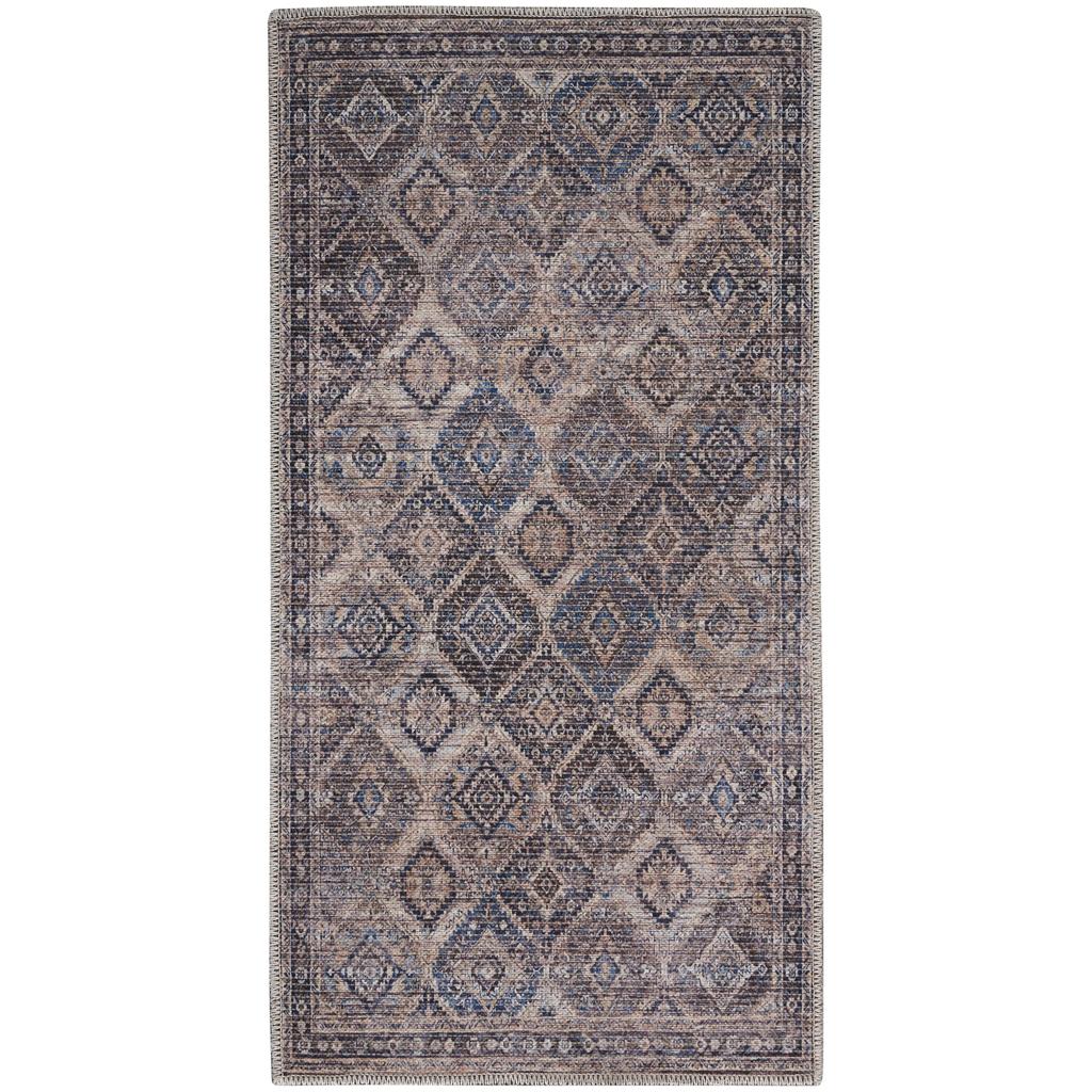 Nourison Home New Concept Washables SR103 Ivory Latte Indoor Rectangle Area Rug - Vintage Machine Woven Machine Made Low Pile