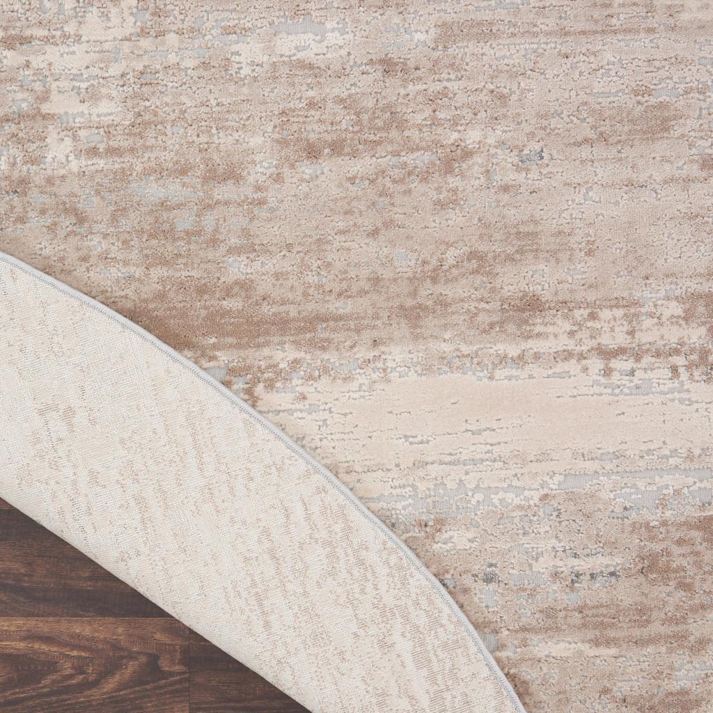 Nourison Home Rustic Textures RUS03 Beige Indoor Round Area Rug - Modern Power Loomed Machine Made Medium Pile