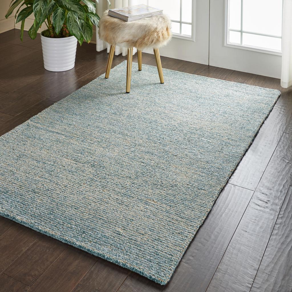 Nourison Home Weston WES01 Light Blue Indoor Rectangle Area Rug - Modern Tufted Handmade Medium Pile
