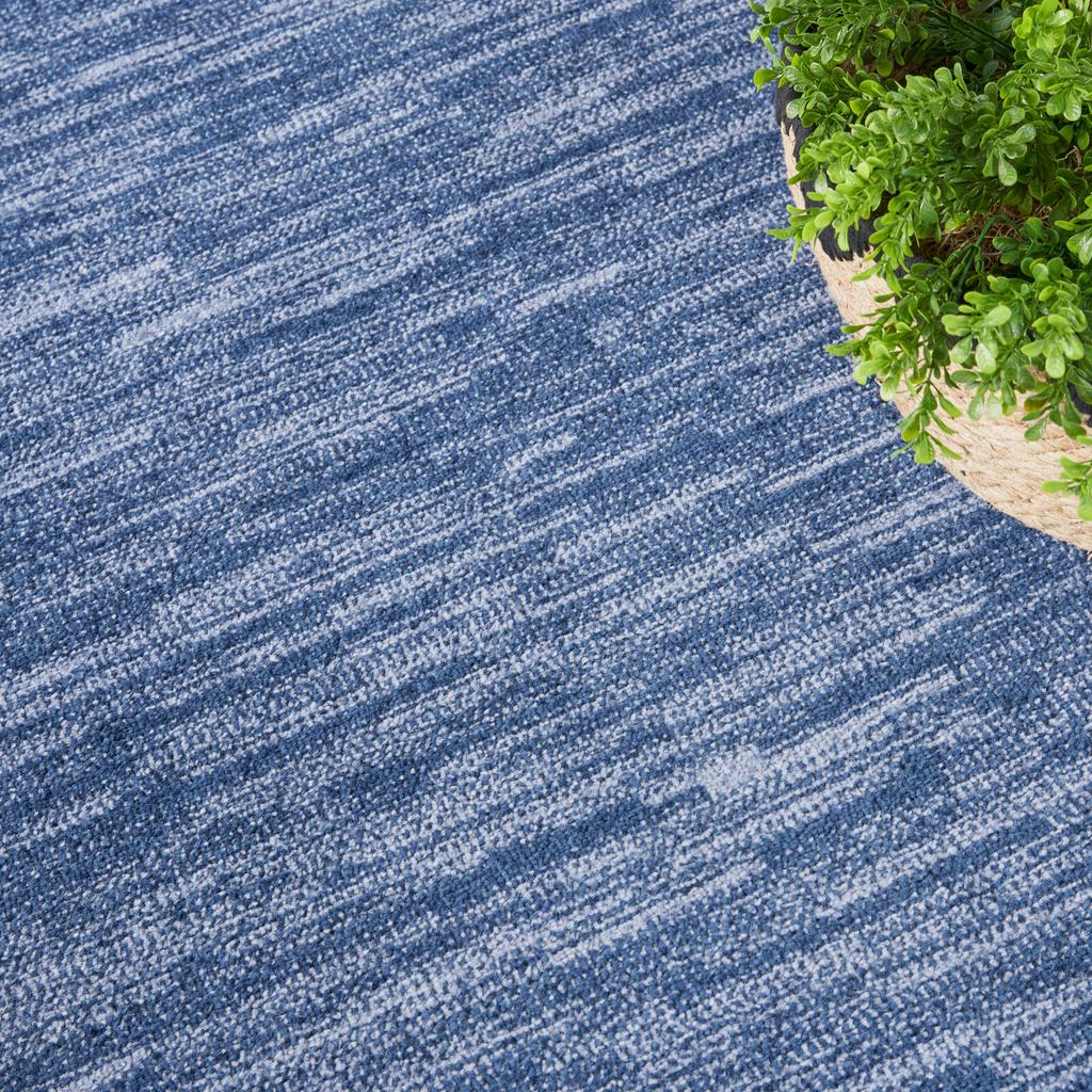 Nourison Home Nourison Essentials NRE01 Navy Blue Indoor/Outdoor Oval Area Rug - Outdoor Power Loomed Machine Made Low Pile