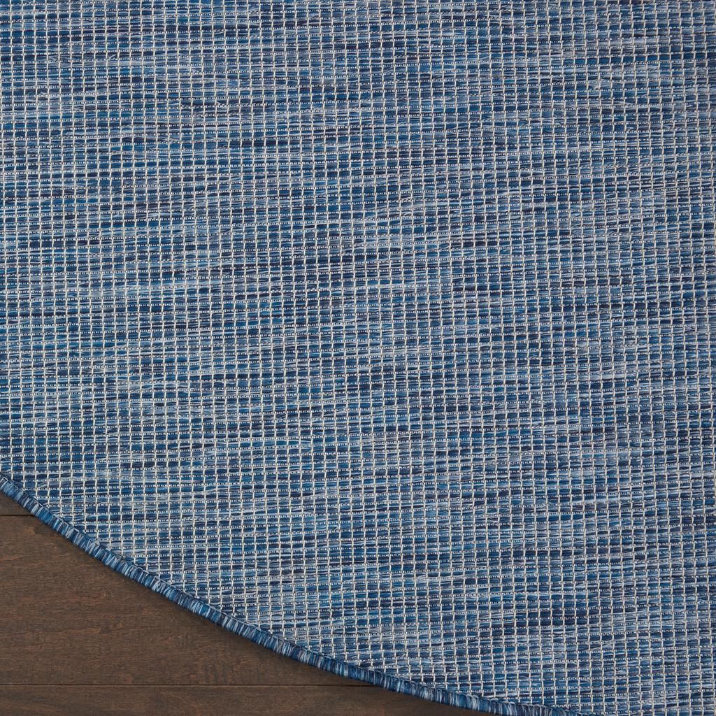 Nourison Home Positano POS01 Navy Blue Indoor/Outdoor Round Area Rug - Modern Power Loomed Machine Made Low Pile