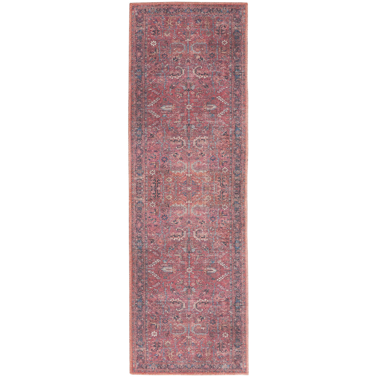 Nourison Home New Concept Washables SR102 Brick Indoor Runner - Vintage Machine Woven Machine Made Low Pile