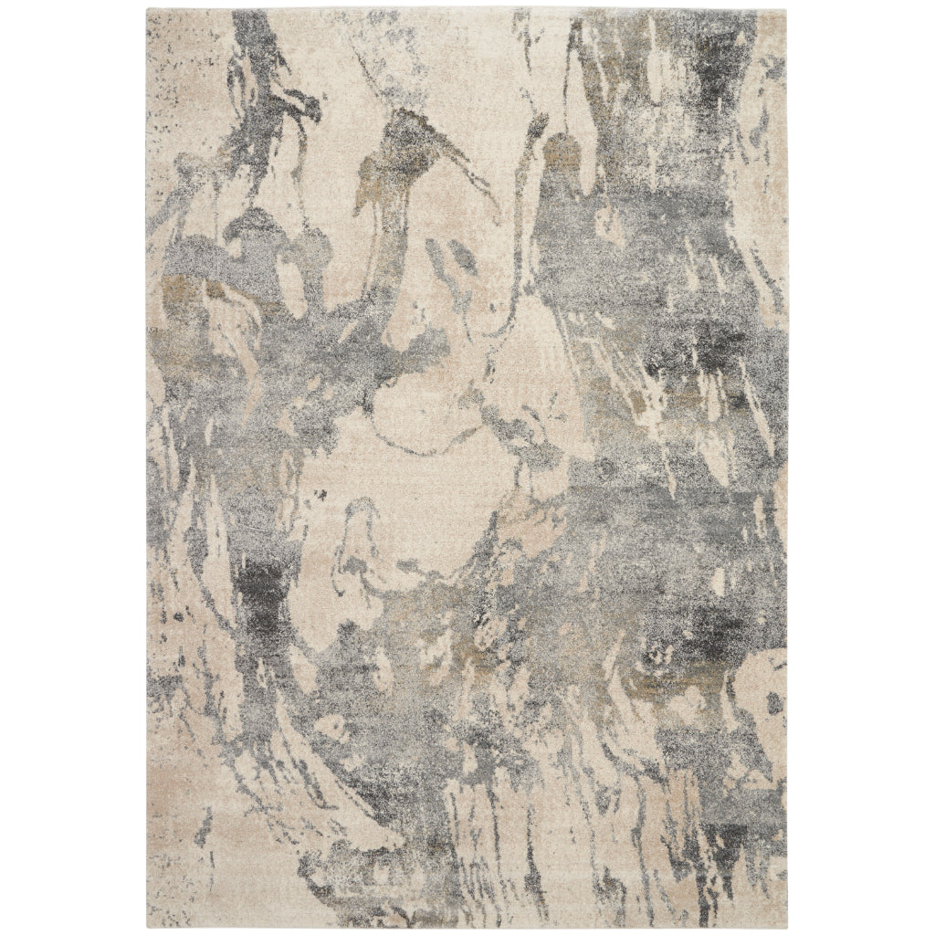 Nourison Home Fusion FSS16 Two-Color Indoor Rectangle Area Rug - Modern Style Power Loomed Medium Pile Rug with Abstract Design-