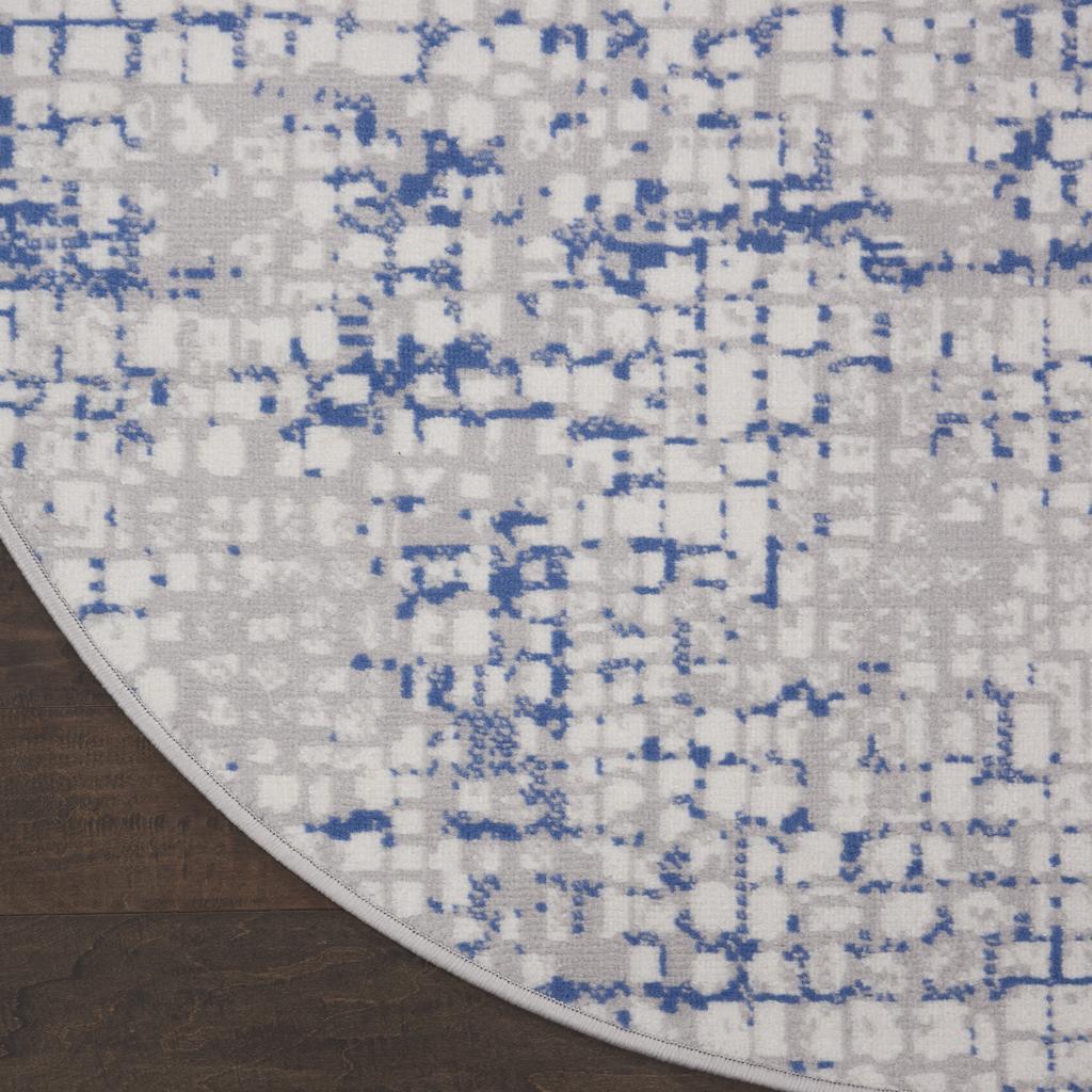 Nourison Home Whimsicle WHS07 Grey Blue Indoor Round Area Rug - Modern Power Loomed Machine Made Low Pile