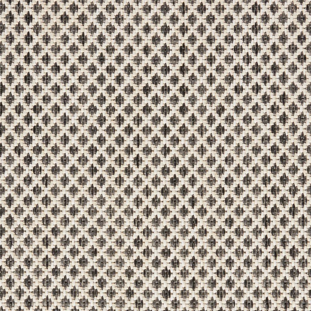 Nourison Home Courtyard COU01 Ivory Charcoal Indoor/Outdoor Round Area Rug - Modern Power Loomed Machine Made Low Pile