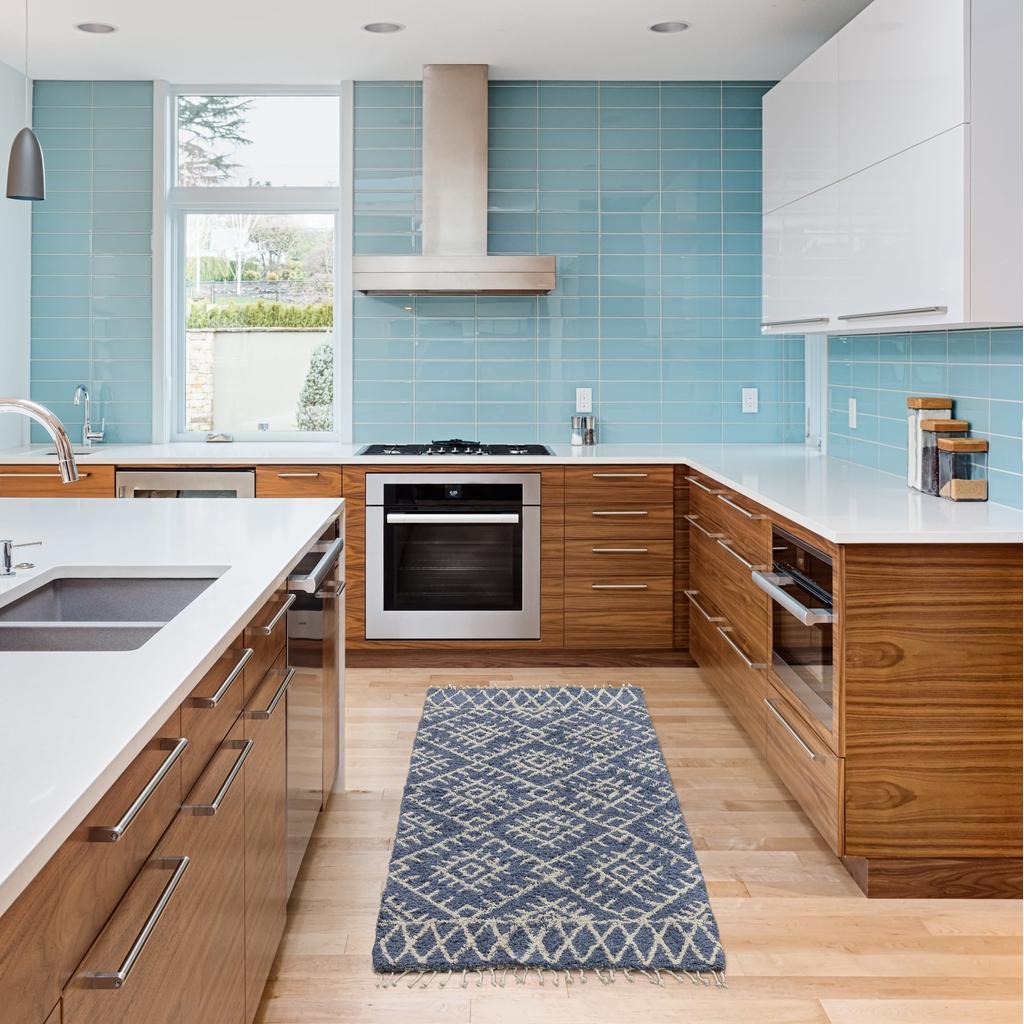 Nourison Home Native Art NTV12 Navy Indoor Runner - Bohemian Hand Tufted Handmade Medium Pile