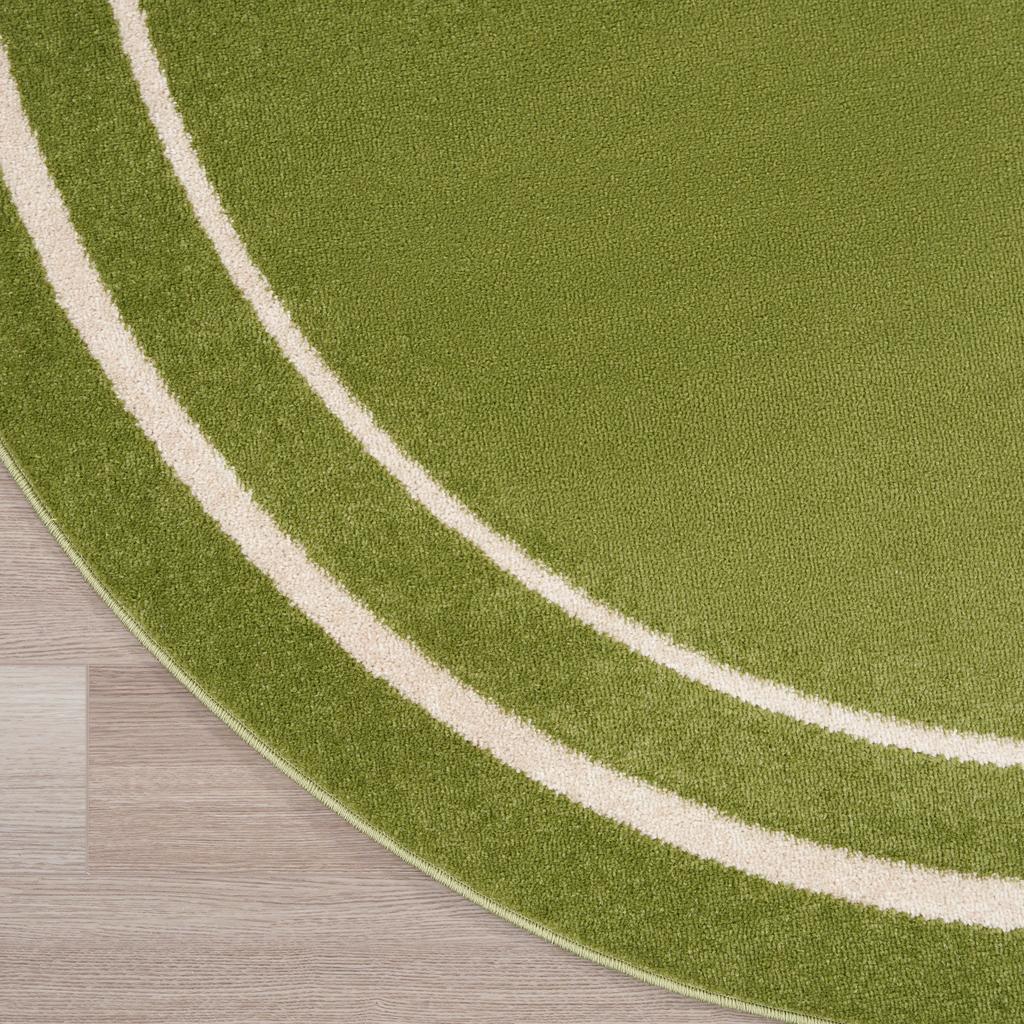 Nourison Home Nourison Essentials NRE02 Green Ivory Indoor/Outdoor Round Area Rug - Contemporary Power Loomed Machine Made Low Pile