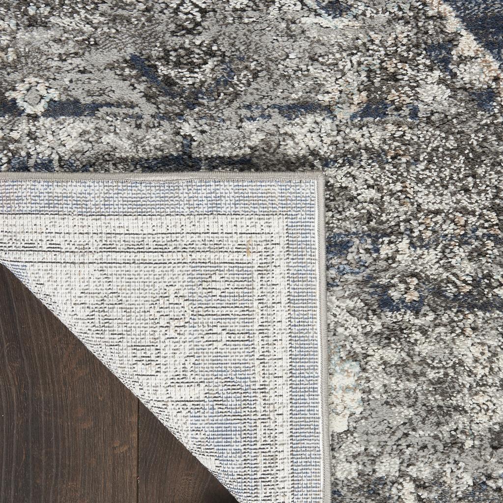 Nourison Home American Manor AMR02 Blue Indoor Rectangle Area Rug - Farmhouse Power Loomed Machine Made Medium Pile