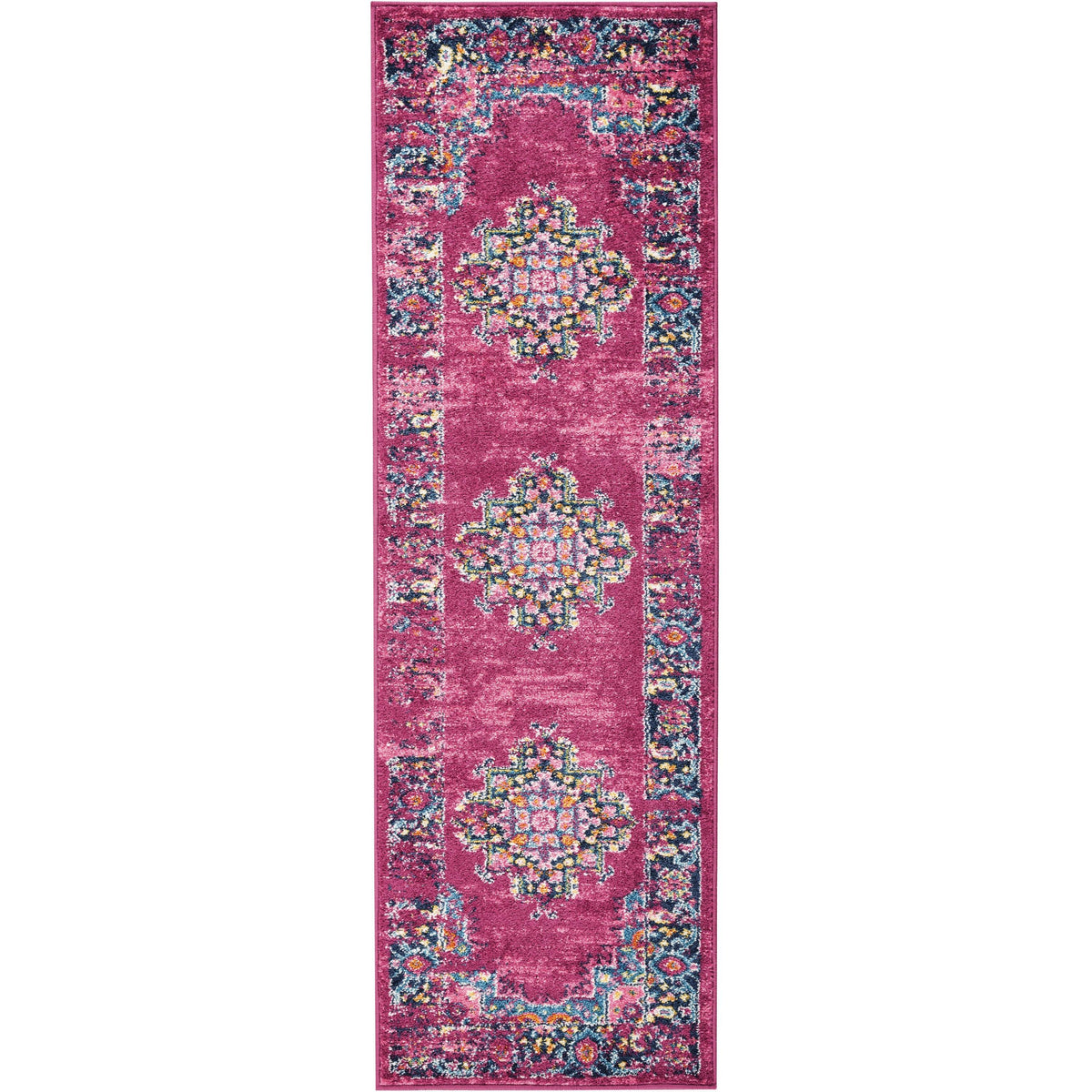 Nourison Home Passion PSN03 Pink Fuchsia Indoor Runner - Bohemian Power Loomed Machine Made Medium Pile