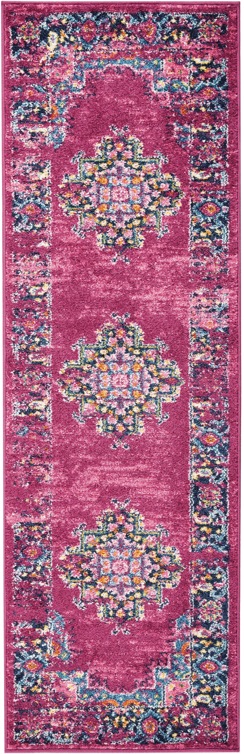 Nourison Home Passion PSN03 Pink Fuchsia Indoor Runner - Bohemian Power Loomed Machine Made Medium Pile