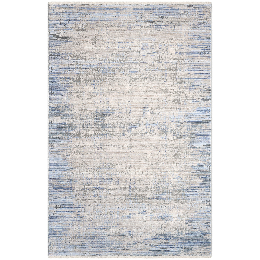 Nourison Home Abstract Hues ABH02 Multicolor Rectangle Area Rug - Power Loomed Indoor Abstract Design Rug with Blue-Gray Accent-
