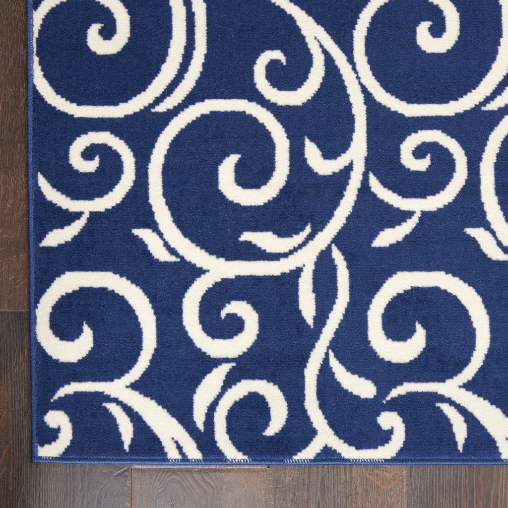 Nourison Home Grafix GRF19 Navy Rectangle Indoor Area Rug - Power Loomed Medium Pile Living Room Rug-
