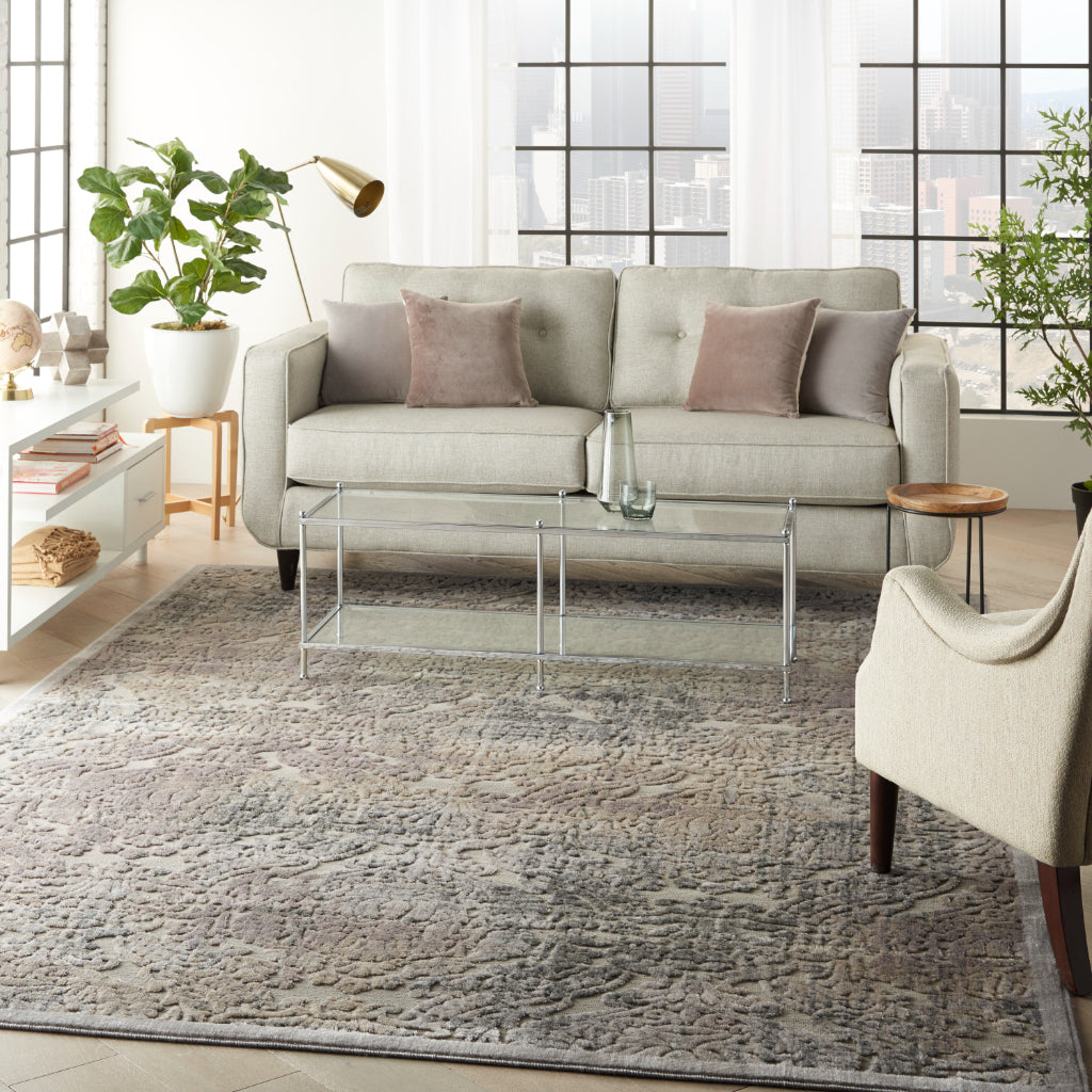 Nourison Home Graphic Illusions GIL09 Grey Rectangle Indoor Area Rug - Power Loomed Living Room Rug-