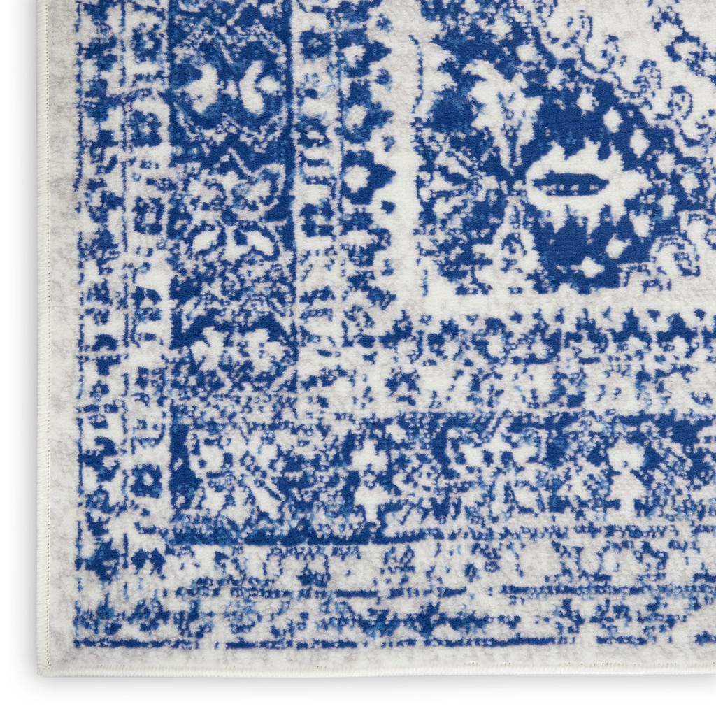 Nourison Home Whimsicle WHS15 Ivory Navy Indoor Runner - Farmhouse Power Loomed Machine Made Low Pile