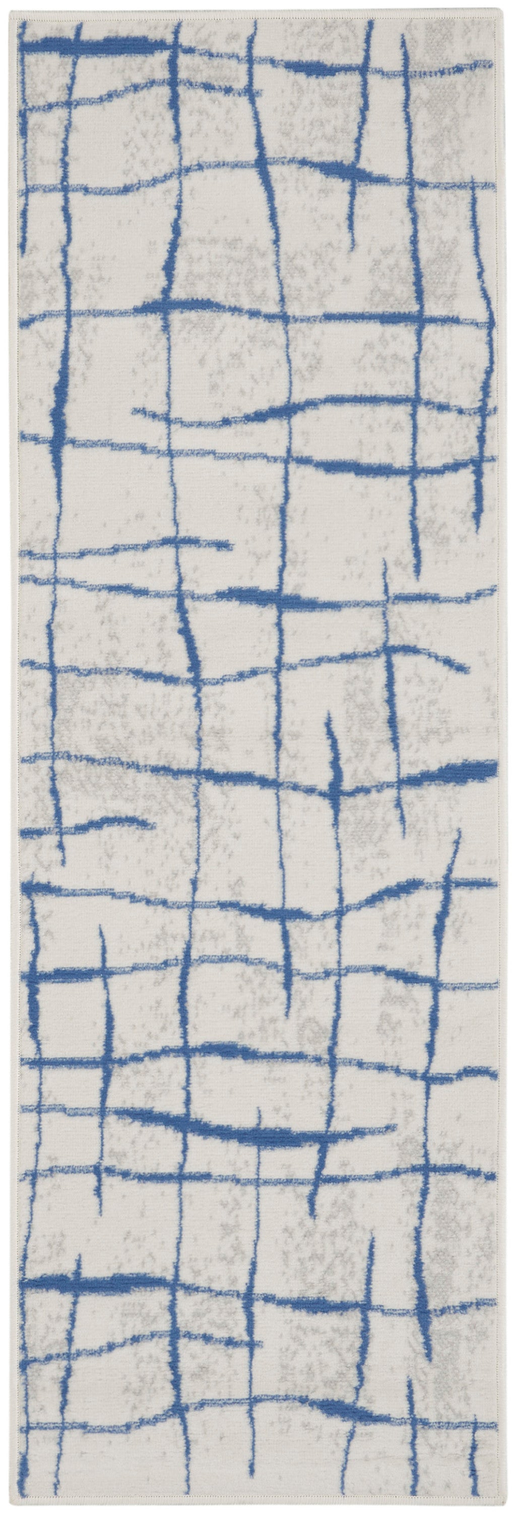 Nourison Home Whimsicle WHS09 Ivory Blue Indoor Runner - Modern Power Loomed Machine Made Low Pile