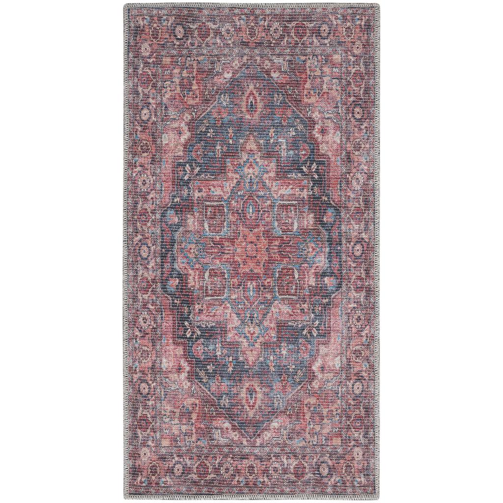 Nourison Home New Concept Washables SR101 Multicolor Indoor Rectangle Area Rug - Vintage Machine Woven Machine Made Low Pile