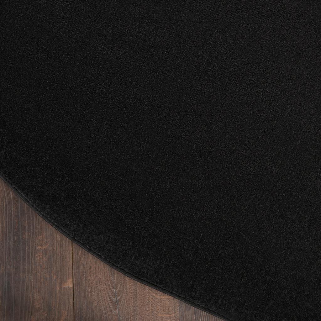 Nourison Home Nourison Essentials NRE01 Black Indoor/Outdoor Round Area Rug - Outdoor Power Loomed Machine Made Low Pile