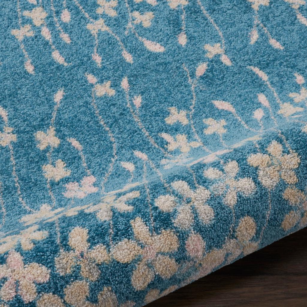 Nourison Home Tranquil TRA04 Turquoise Blue Turquoise Indoor Runner - Contemporary Power Loomed Machine Made Medium Pile