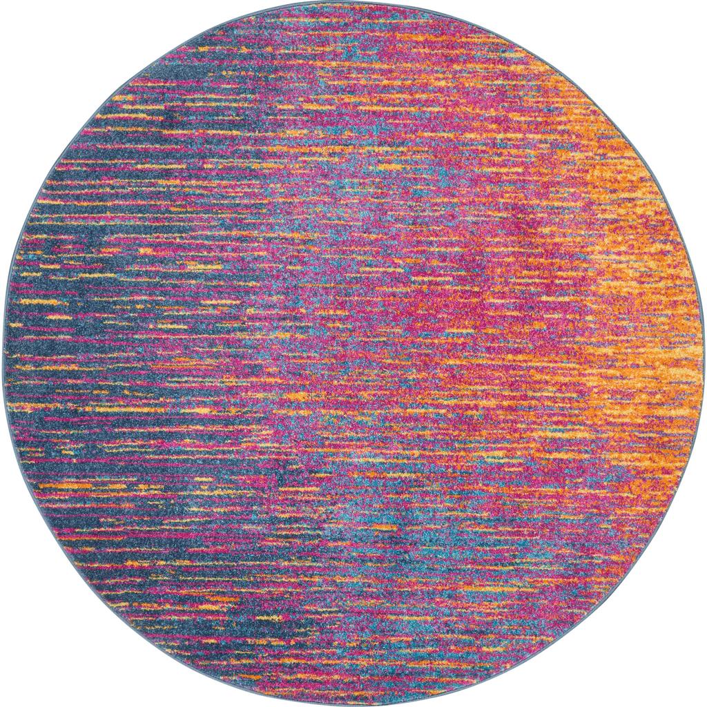 Nourison Home Passion PSN09 Multicolor Indoor Round Area Rug - Modern Power Loomed Machine Made Medium Pile