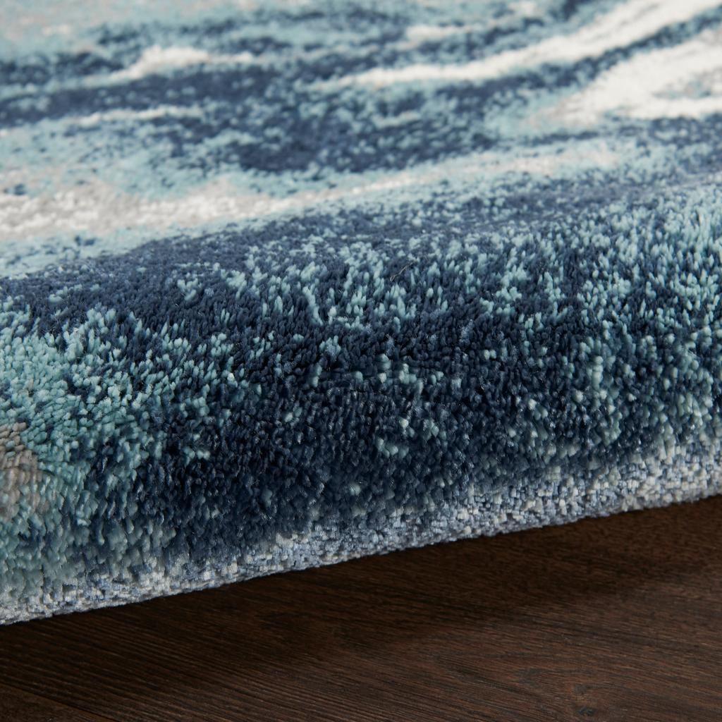 Nourison Home American Manor AMR03 Blue/Ivory Blue Ivory Indoor Rectangle Area Rug - Modern Power Loomed Machine Made Medium Pile