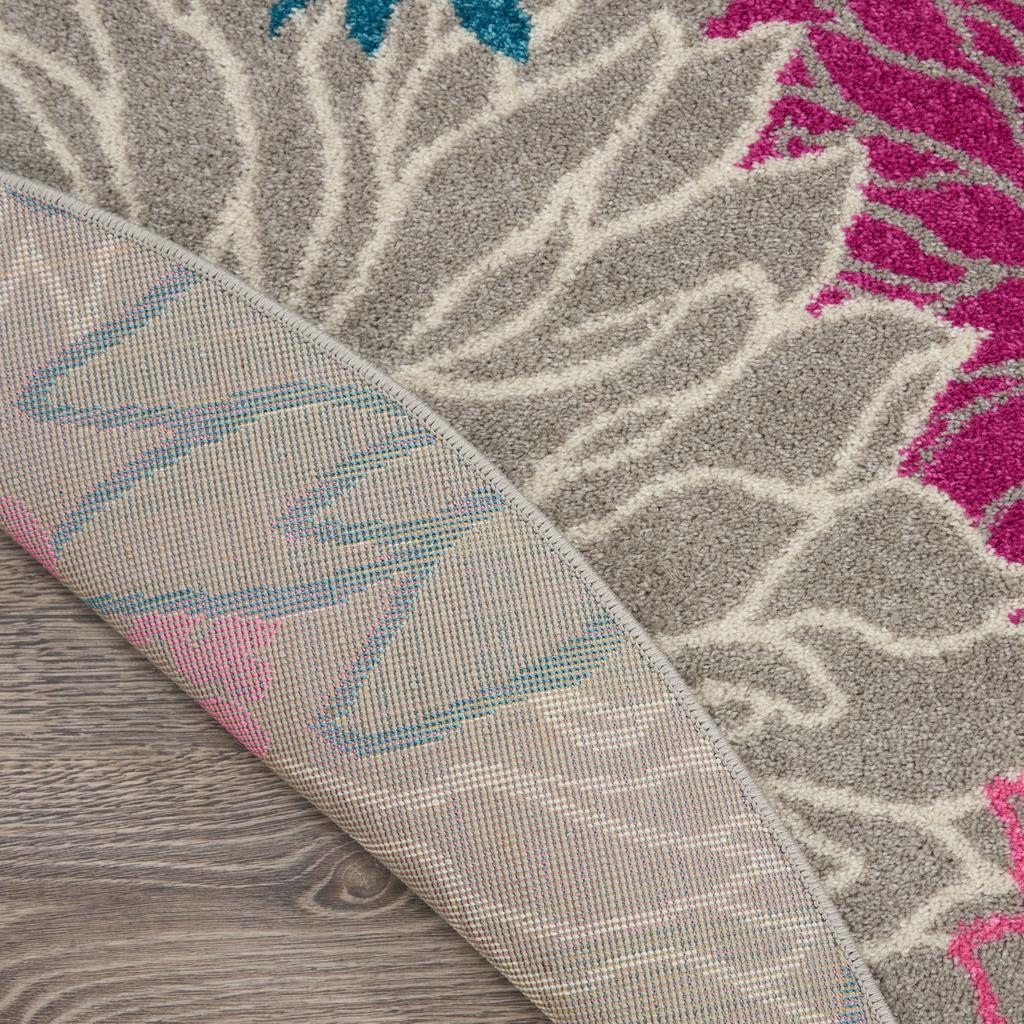 Nourison Home Passion PSN17 Grey Indoor Round Area Rug - Contemporary Power Loomed Machine Made Medium Pile