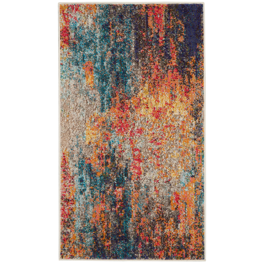 Nourison Home Celestial CES15 Multicolor Rectangle Indoor Area Rug - Power Loomed Modern Abstract Medium Pile Rug-