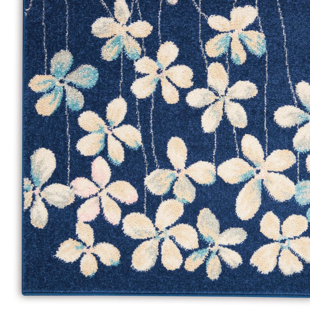 Nourison Home Tranquil TRA04 Navy Blue Navy Indoor Rectangle Area Rug - Contemporary Power Loomed Machine Made Medium Pile