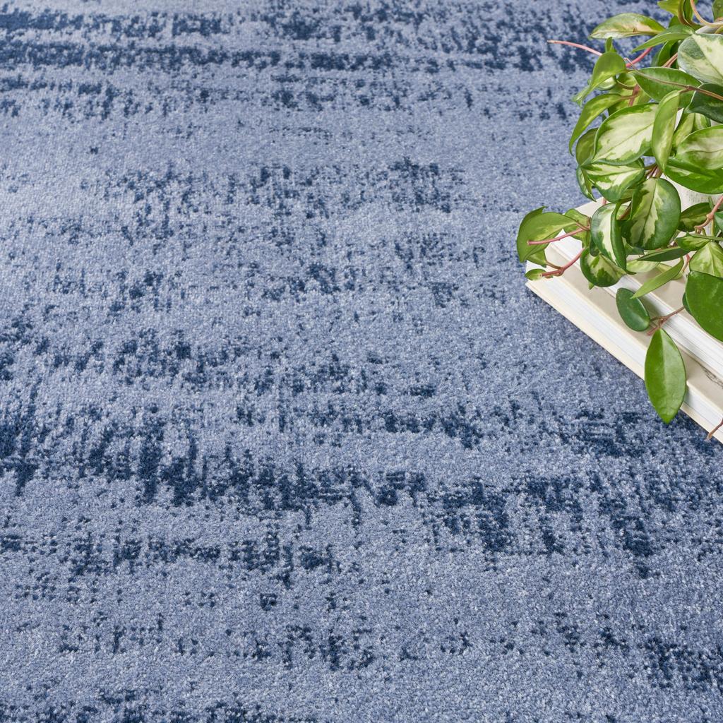 Nourison Home Nourison Essentials NRE03 Denim Indoor/Outdoor Round Area Rug - Modern Power Loomed Machine Made Low Pile