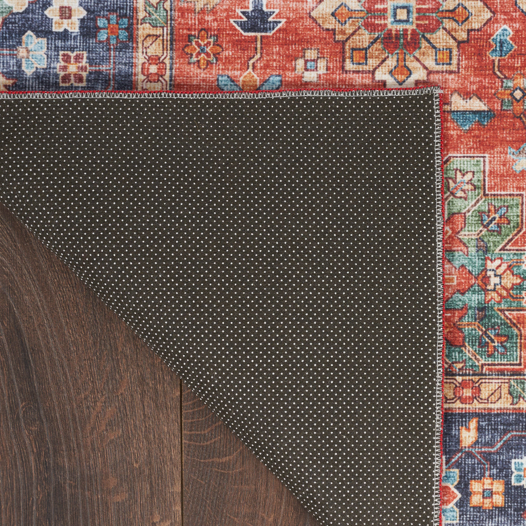 Nourison Home Fulton FUL12 Multicolor Indoor Runner - Vintage Style Flatweave Low Pile Hallway Runner with Shades of Orange