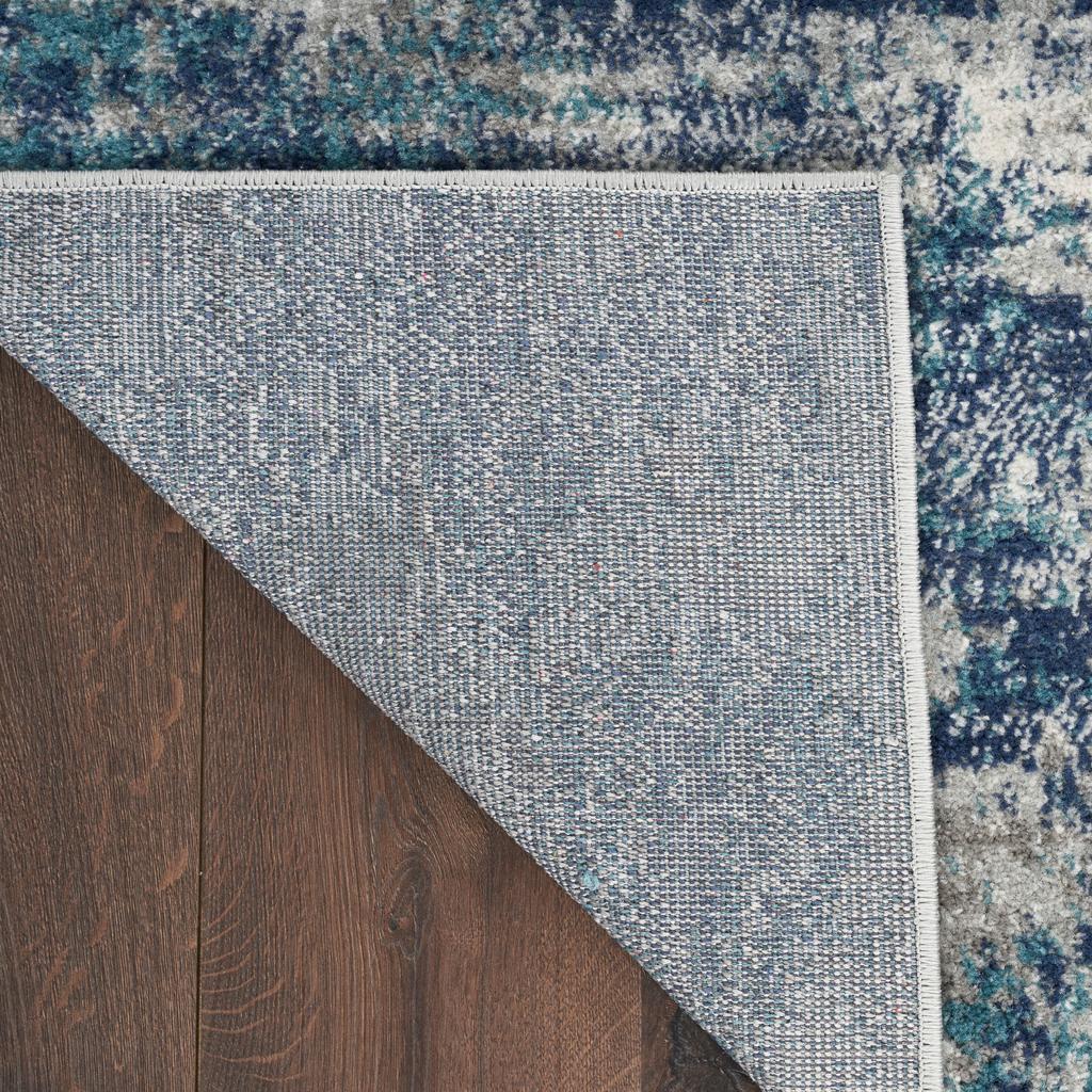 Nourison Home Passion PSN36 Ivory Teal Indoor Runner - Modern Power Loomed Machine Made Medium Pile