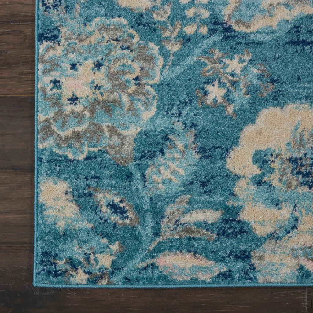 Nourison Home Tranquil TRA02 Turquoise Indoor Rectangle Area Rug - Vintage Power Loomed Machine Made Medium Pile