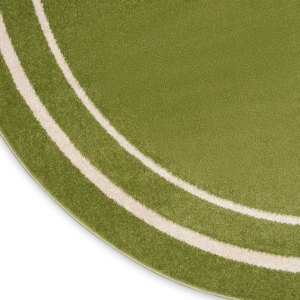 Nourison Home Nourison Essentials NRE02 Green Ivory Indoor/Outdoor Round Area Rug - Contemporary Power Loomed Machine Made Low Pile