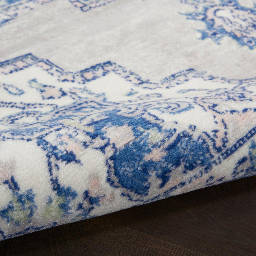 Nourison Home Whimsicle WHS03 Grey Blue Indoor Runner - Farmhouse Power Loomed Machine Made Low Pile