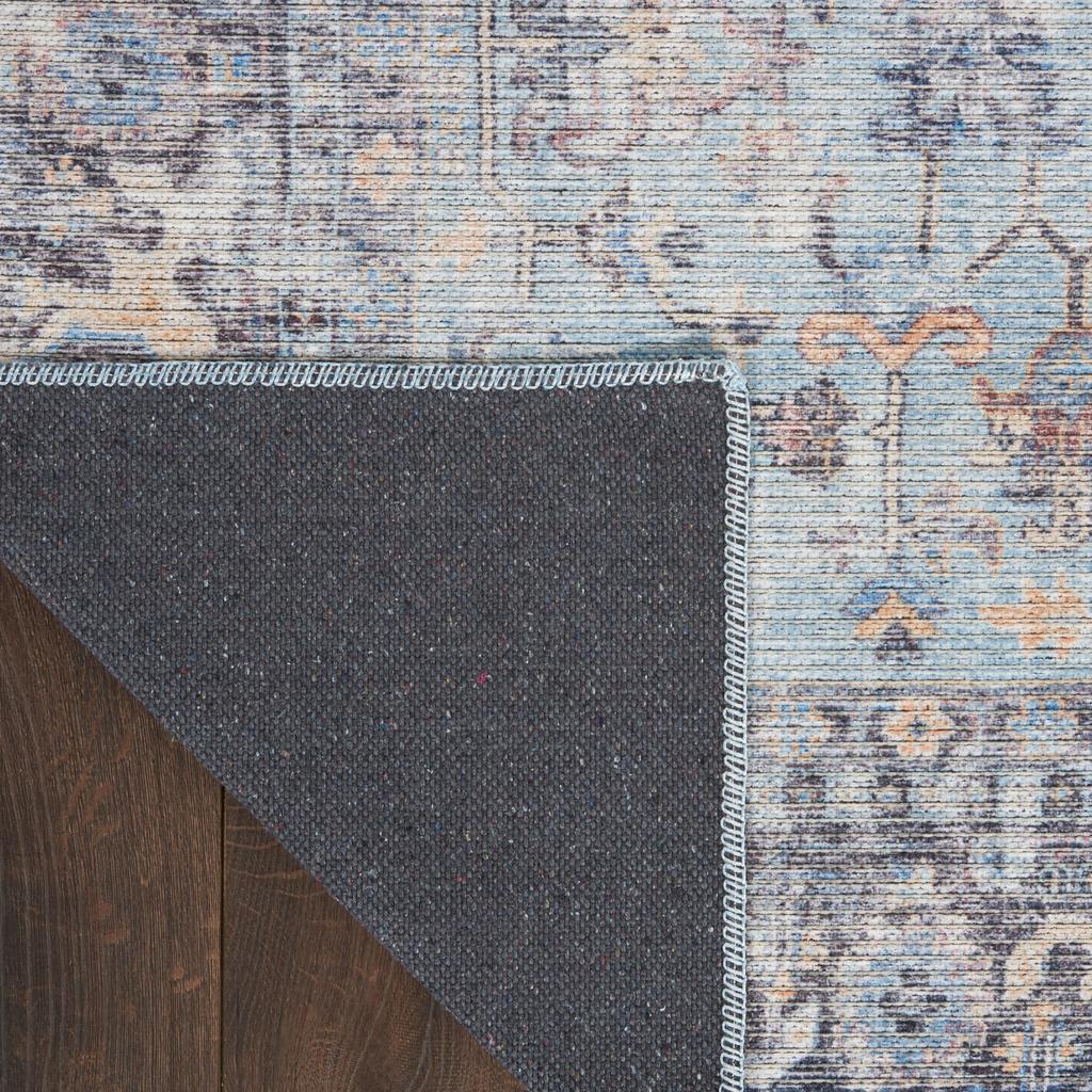 Nourison Home New Concept Washables SR104 Light Grey Blue Indoor Runner - Vintage Machine Woven Machine Made Low Pile