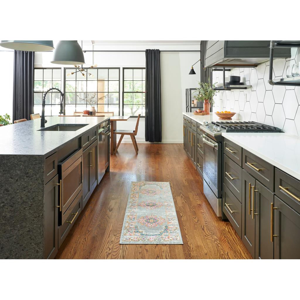 Nourison Home Passion PSN03 Grey Indoor Runner - Bohemian Power Loomed Machine Made Medium Pile