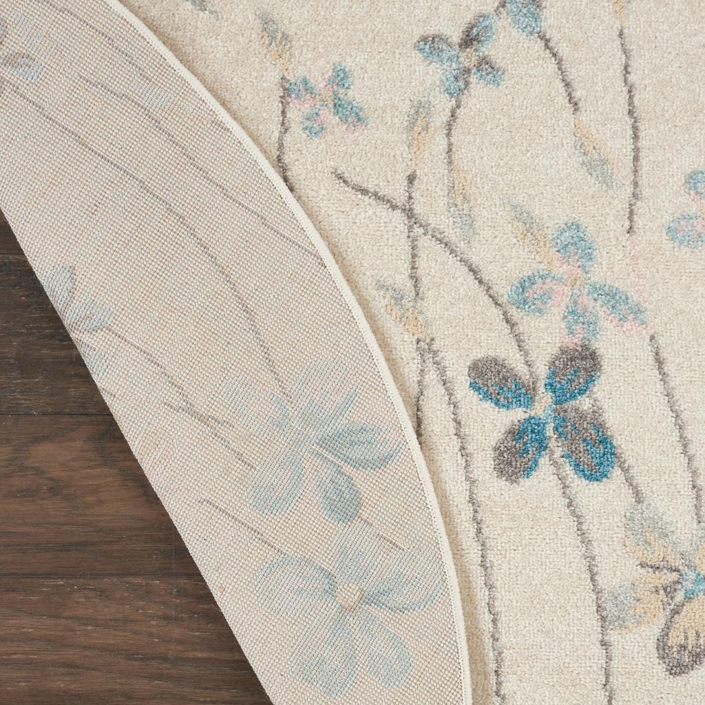 Nourison Home Tranquil TRA04 Ivory White Ivory Indoor Round Area Rug - Contemporary Power Loomed Machine Made Medium Pile