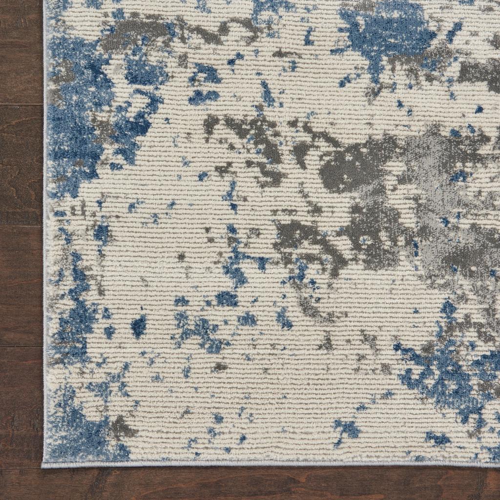 Nourison Home Rustic Textures RUS08 Grey Blue Grey/Blue Indoor Runner - Modern Power Loomed Machine Made Medium Pile