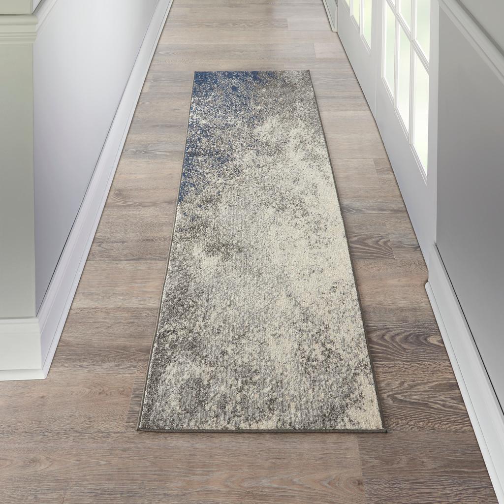 Nourison Home Passion PSN10 Grey Charcoal Ivory Indoor Runner - Modern Power Loomed Machine Made Medium Pile