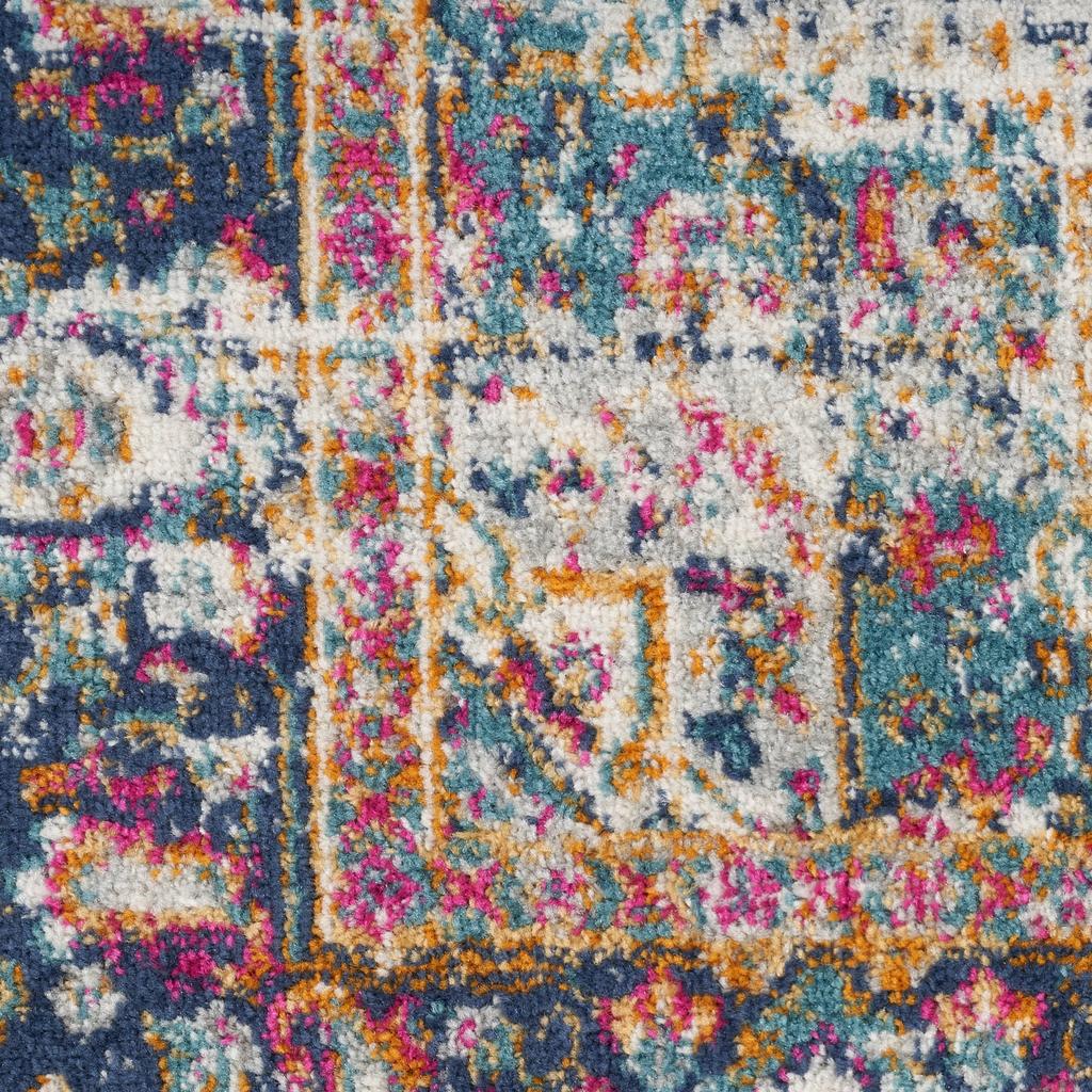 Nourison Home Passion PSN03 Ivory Blue Indoor Runner - Vintage Power Loomed Machine Made Medium Pile