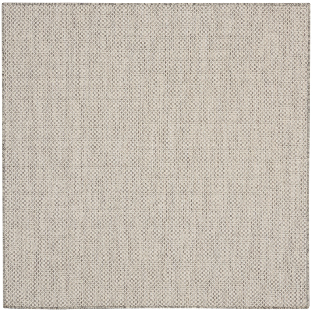 Nourison Home Courtyard COU01 Light Gray Indoor / Outdoor Square Rug - Modern Style Power Loomed Low Pile Rug-