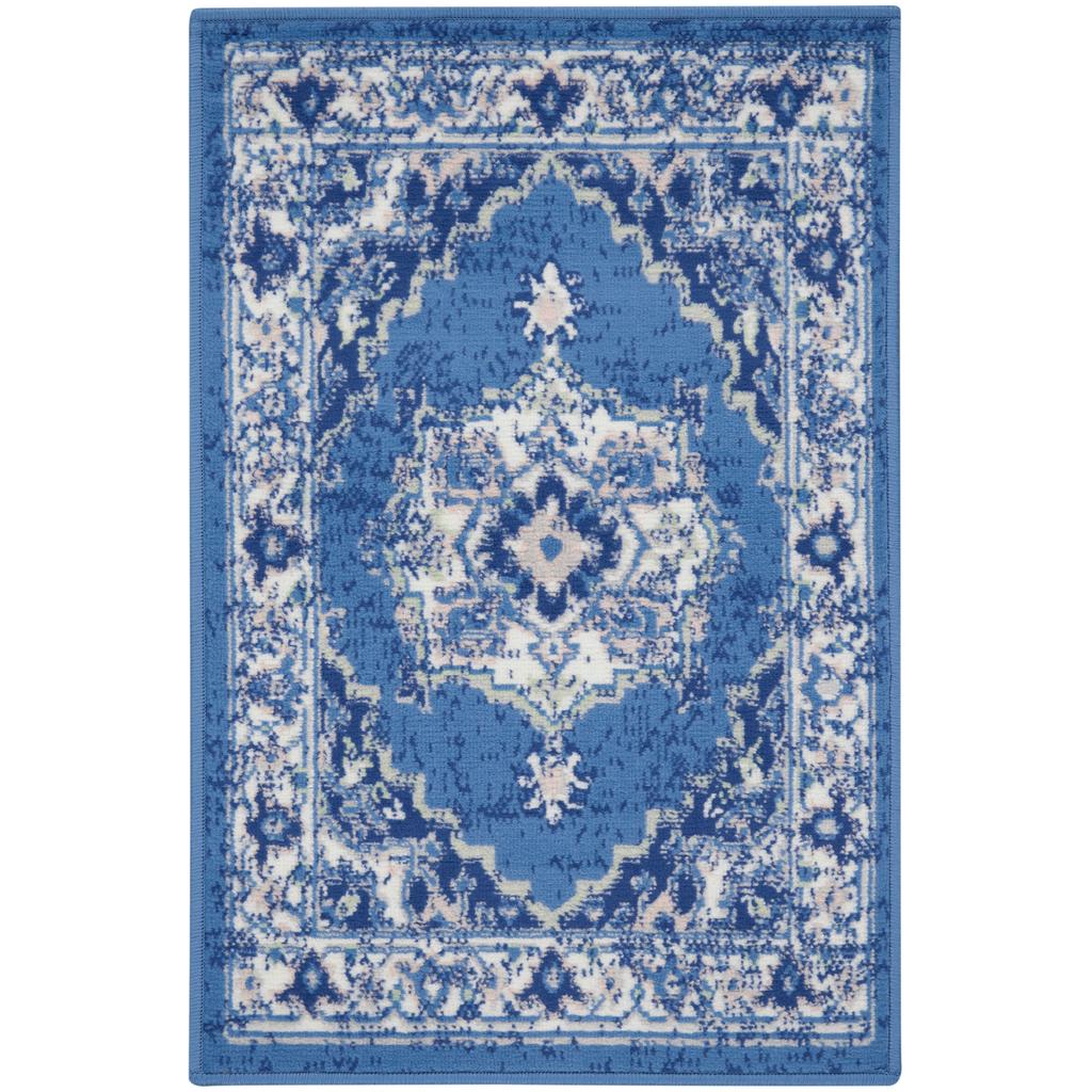 Nourison Home Whimsicle WHS03 Navy Indoor Rectangle Area Rug - Farmhouse Power Loomed Machine Made Low Pile