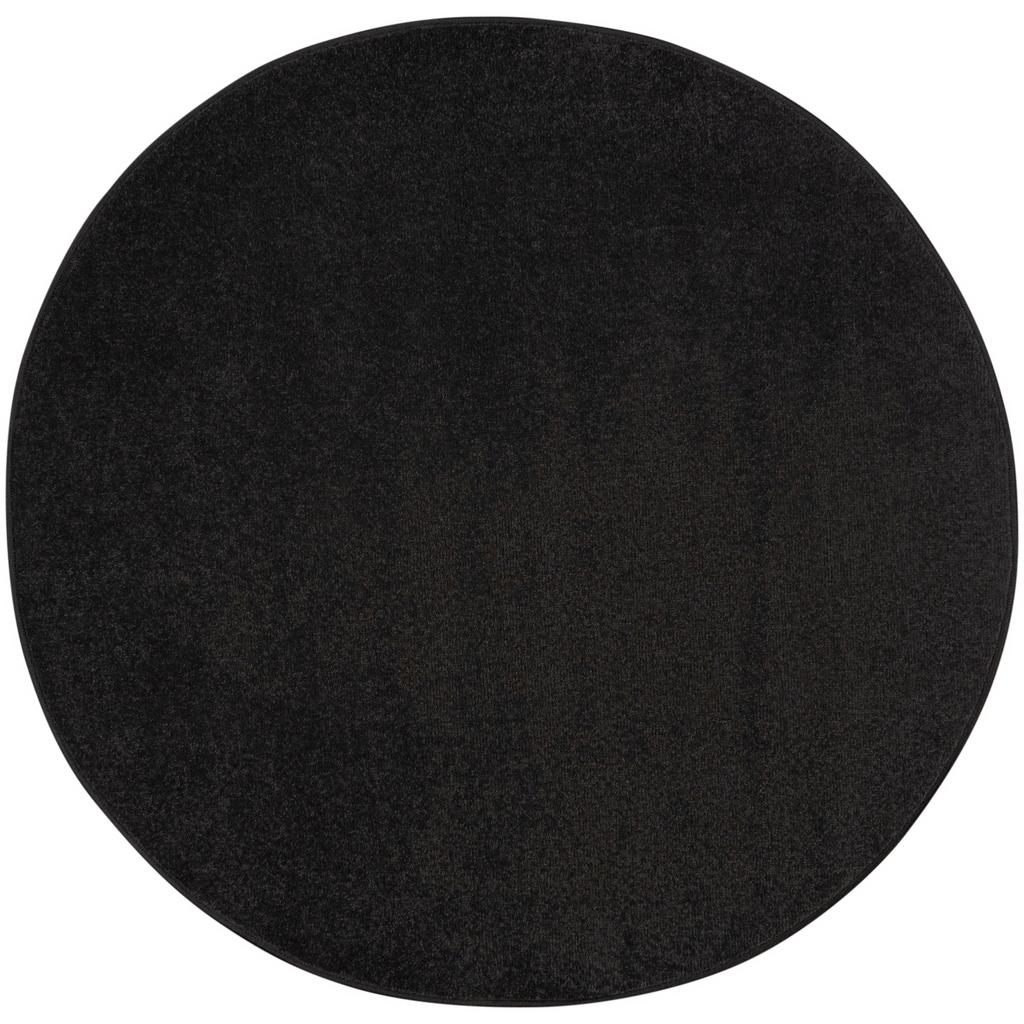 Nourison Home Nourison Essentials NRE01 Black Indoor/Outdoor Round Area Rug - Outdoor Power Loomed Machine Made Low Pile